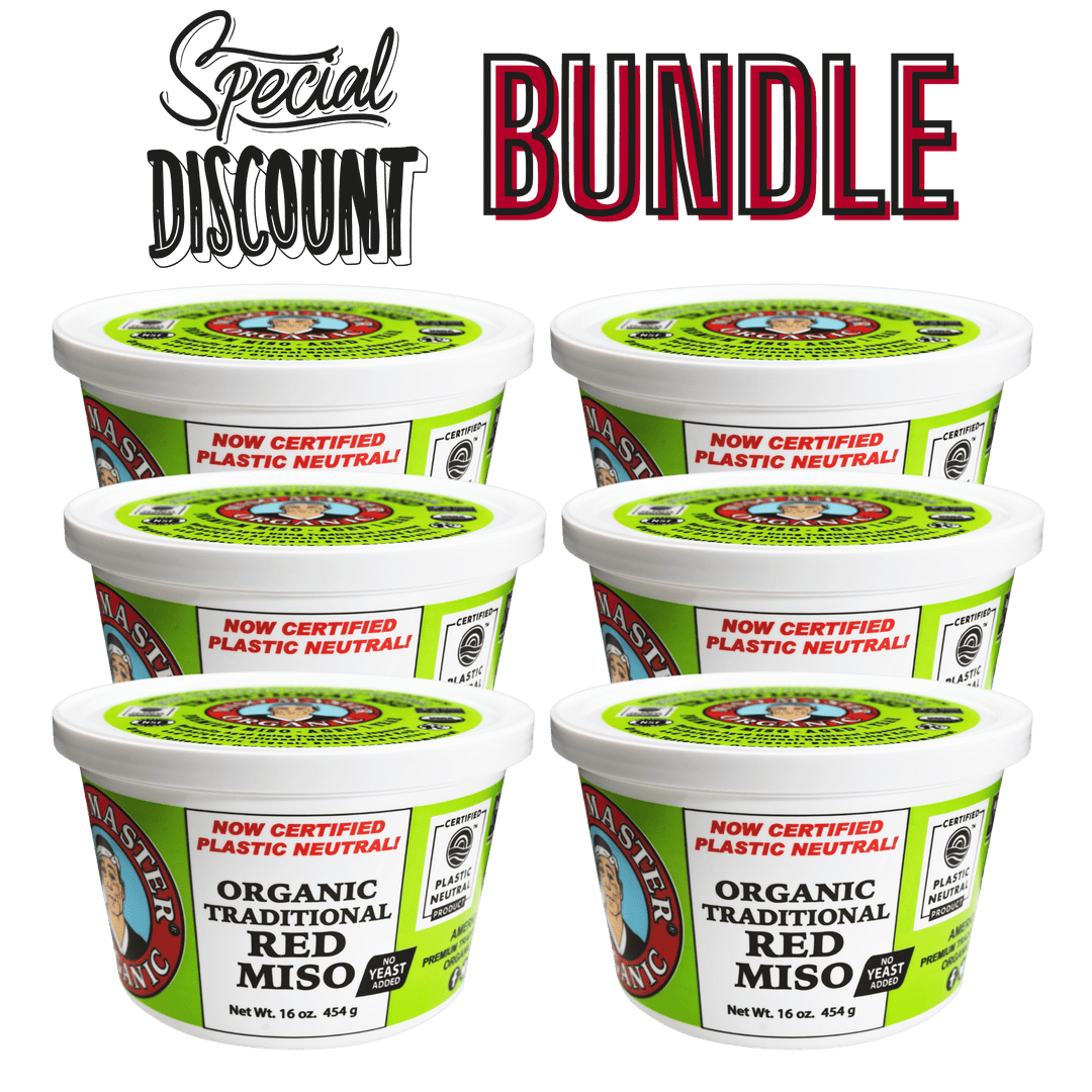 Organic Traditional Red Miso - 6 Pack (Aka Miso, Dark Miso