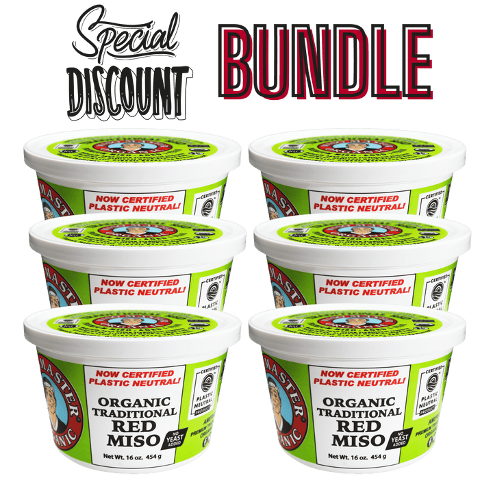 Organic Traditional Red Miso - 6 Pack (Aka Miso, Dark Miso