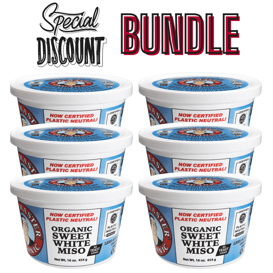 Organic Sweet White Miso - 6 Pack Gluten-Free, Kosher, Vegan