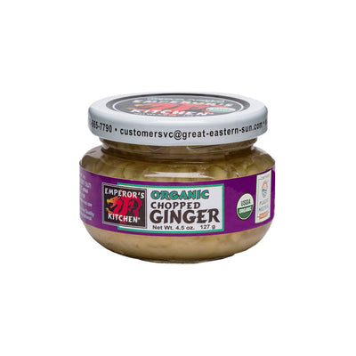 GINGER, ORGANIC CHOPPED, EMPERORS KITCHEN CONDIMENTS 4.5 OZ 