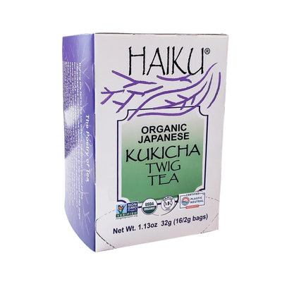 KUKICHA TWIG TEA, ORGANIC TEA BAGS HAIKU ORGANIC JAPANESE TEA 16 TEA BAGS