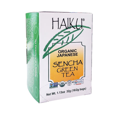 SENCHA GREEN TEA, ORGANIC HAIKU ORGANIC JAPANESE TEA 16 TEA BAGS