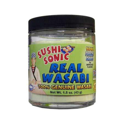 WASABI POWDER, NON GMO, PLASTIC NEUTRAL, VEGAN, REAL WASABI JAPONICA, SUSHI SONIC REAL WASABI, 1.5 OZ JAR